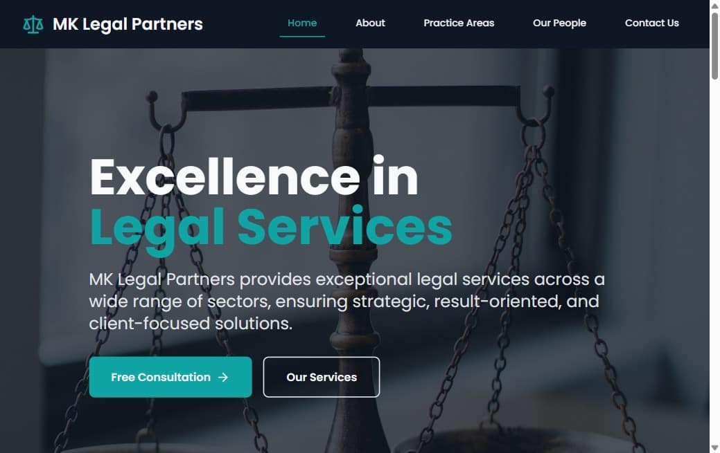 MK Legal Partners — screenshot