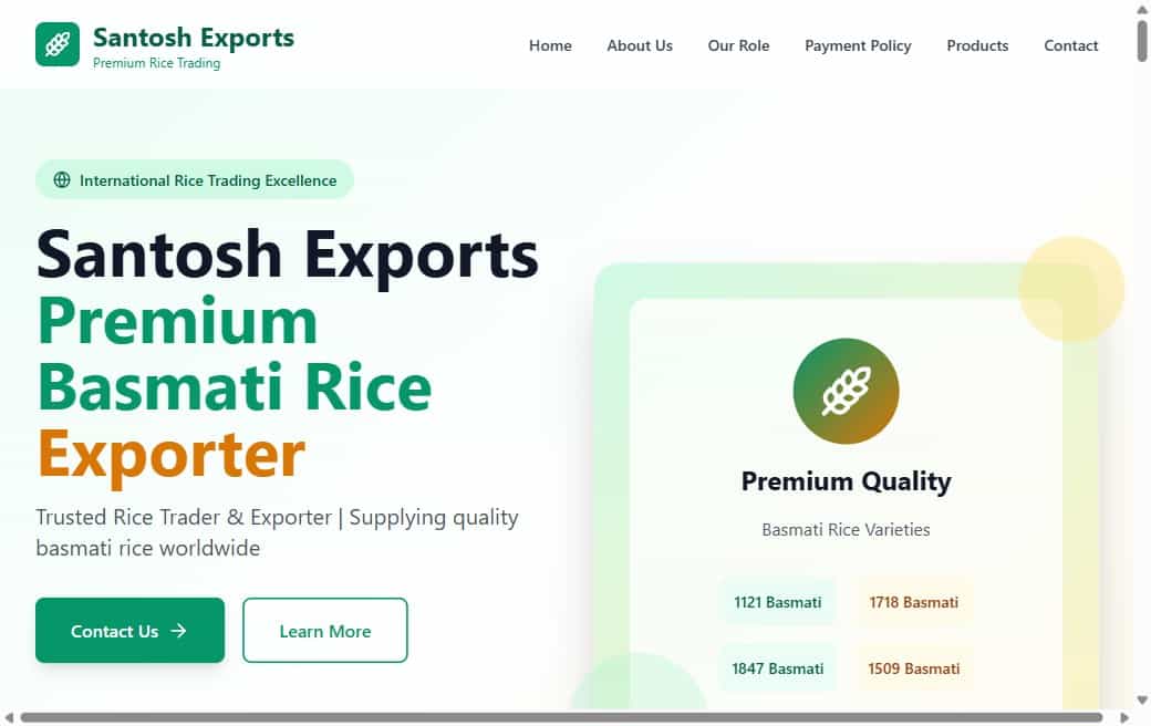 Santosh Exports — screenshot