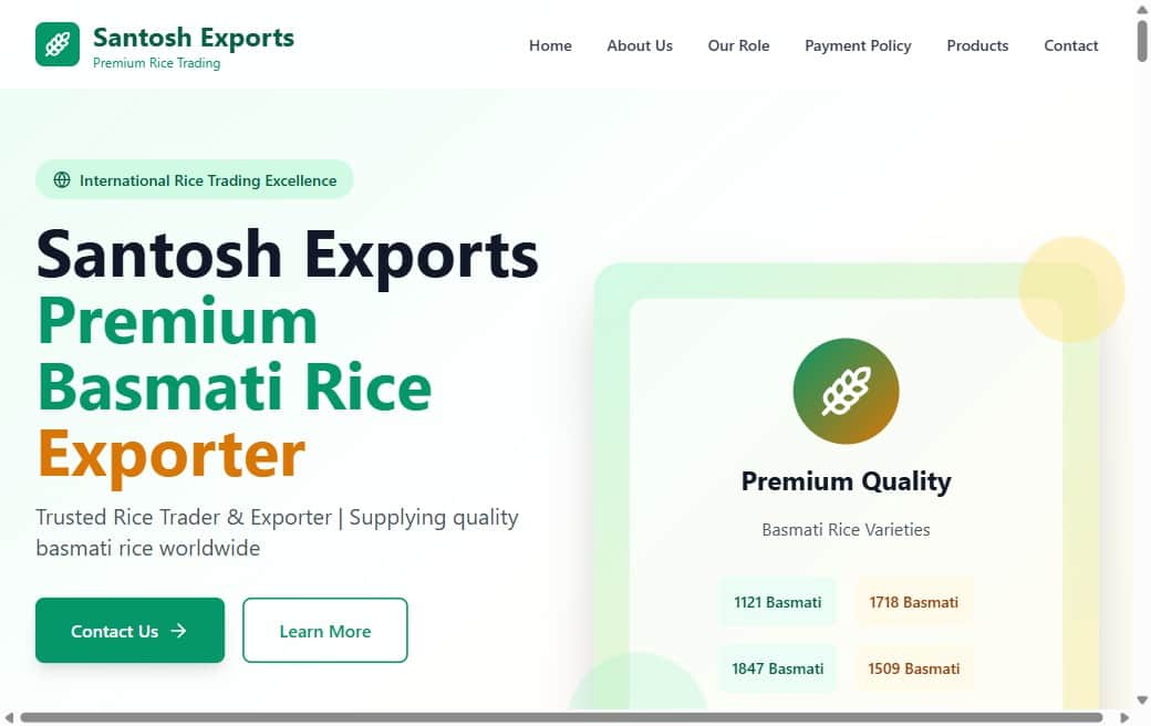 Santosh Exports — screenshot