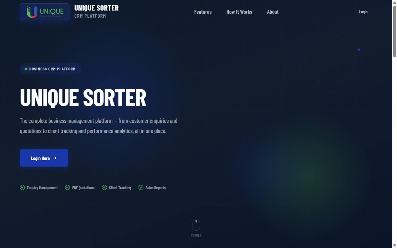 Unique Sorter CRM — screenshot